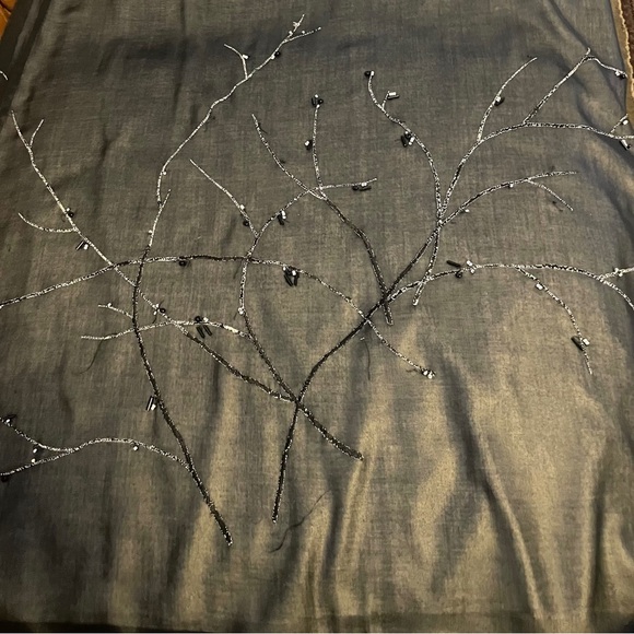 Vintage Dana Buchman Black Beaded Embroidered A-line Maxi Skirt - Picture 11 of 11